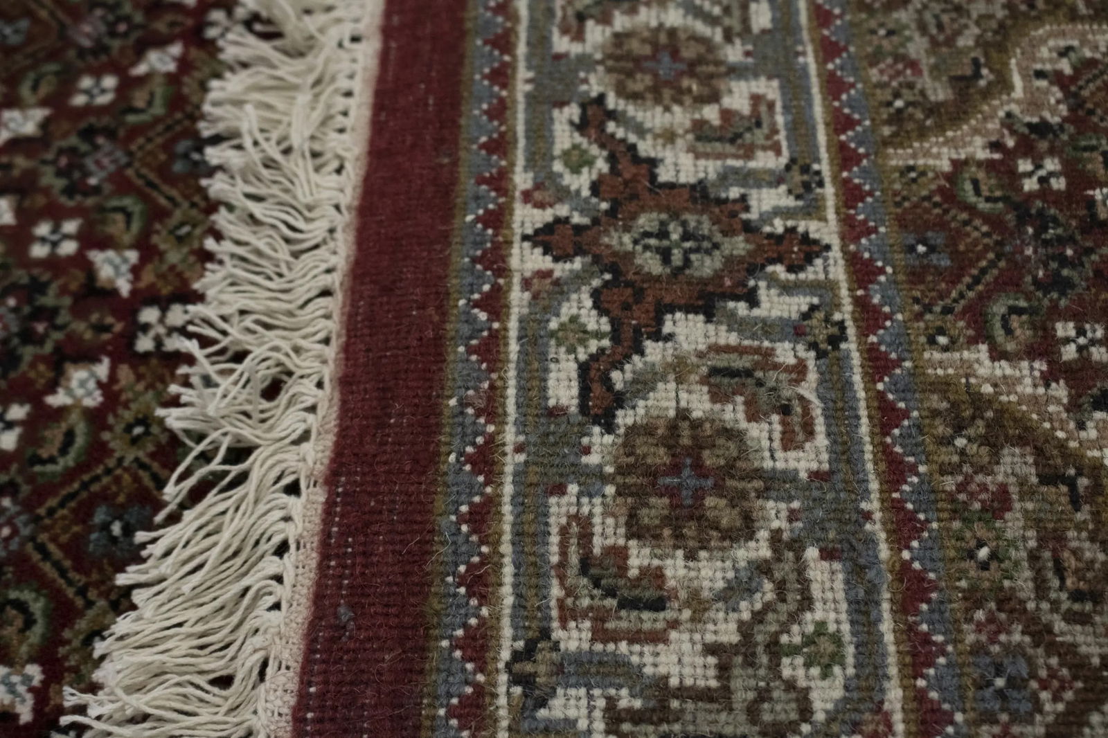 Red Floral Geometric 3X9 Tabriz Fish Mahi Oriental Runner Rug - 13