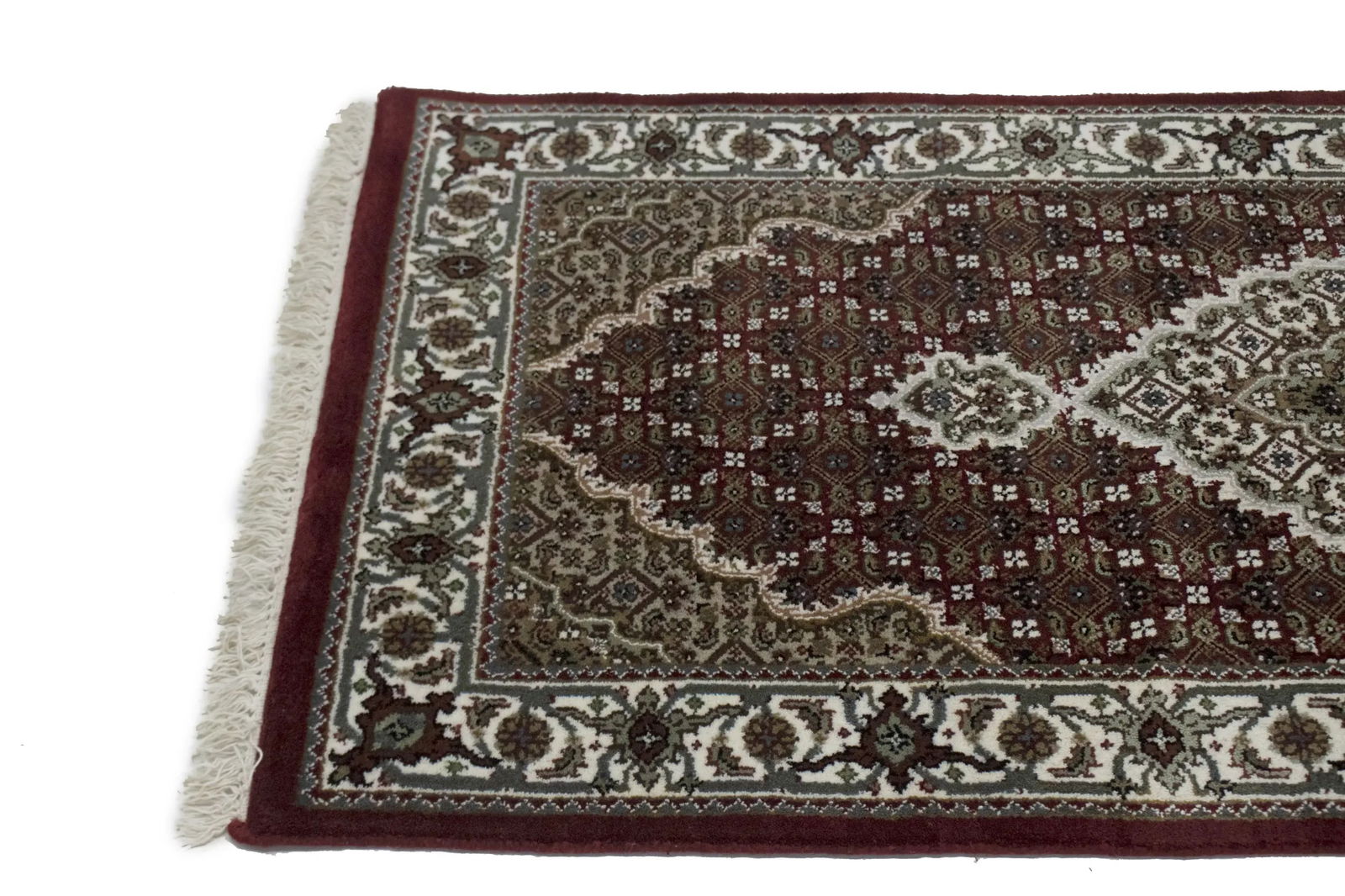 Red Floral Geometric 3X9 Tabriz Fish Mahi Oriental Runner Rug - 8