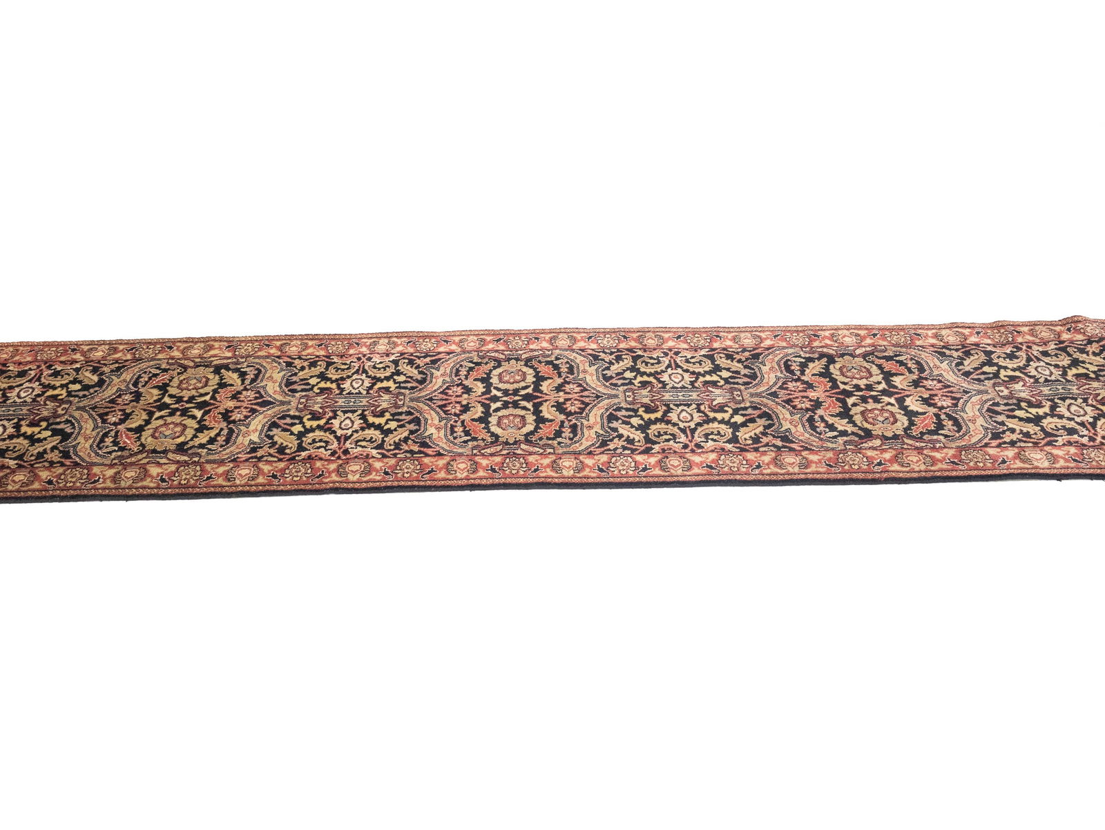 Black Floral Classic 3X12 Agra Jaipur Oriental Runner Rug - 5