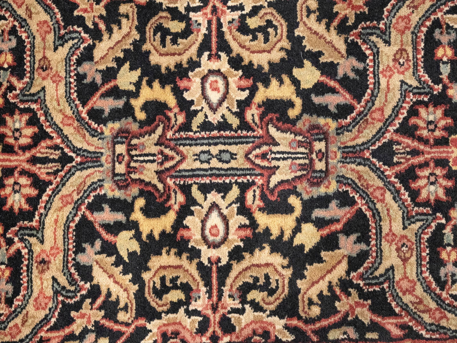 Black Floral Classic 3X12 Agra Jaipur Oriental Runner Rug - 7