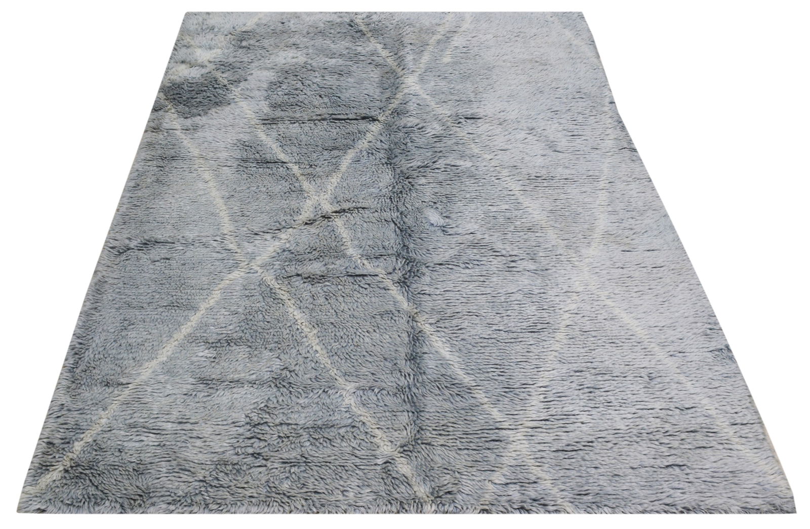 HAND KNOTTED WOOL MOROCCAN RUG - 3