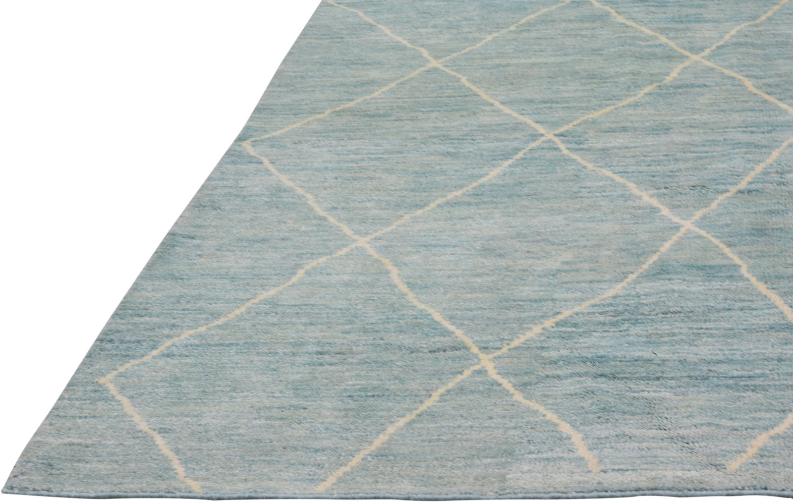 HAND KNOTTED WOOL MOROCCAN RUG - 4
