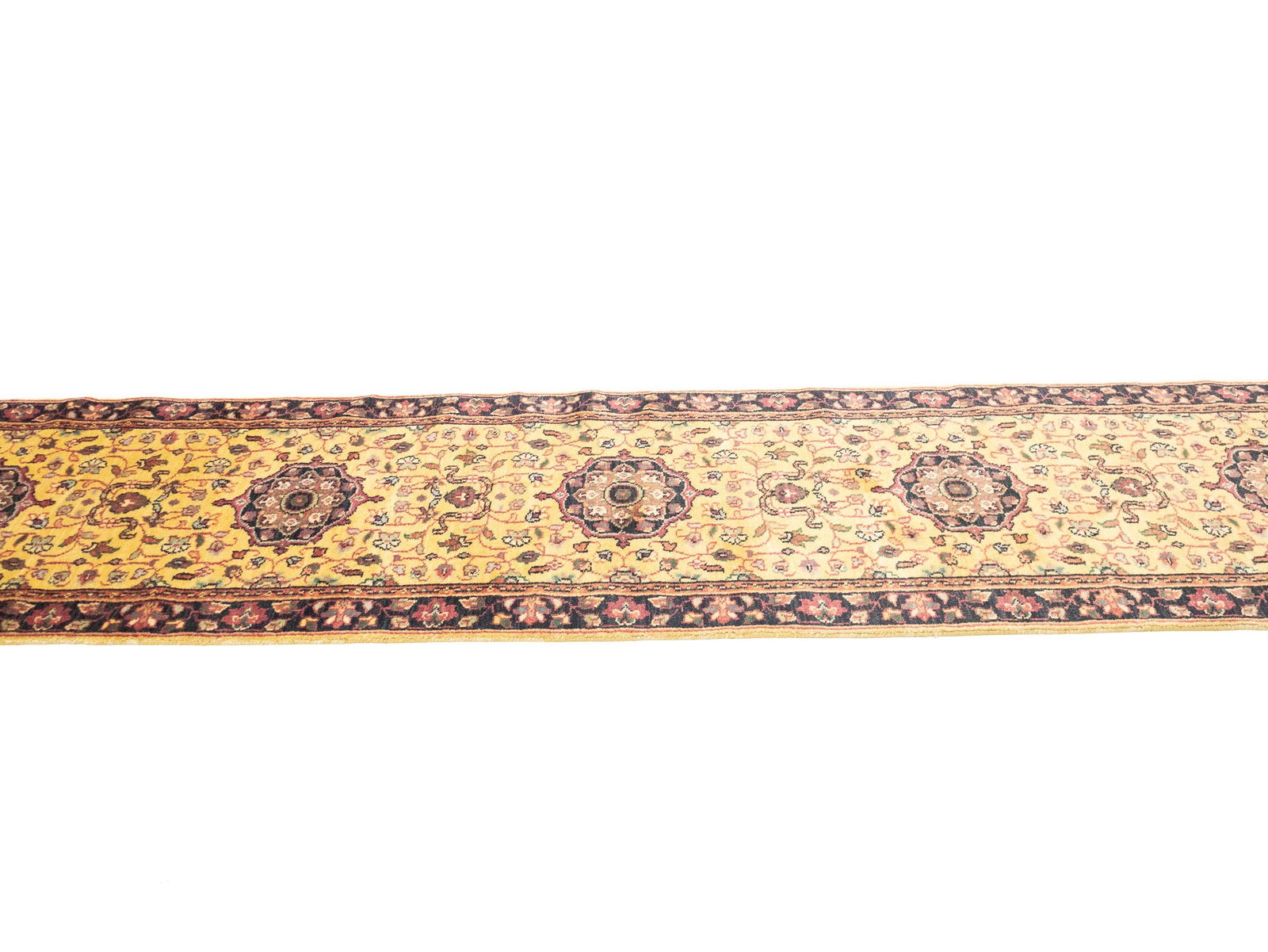 Golden Beige Floral 2'6X12 Oushak Oriental Runner Rug - 6