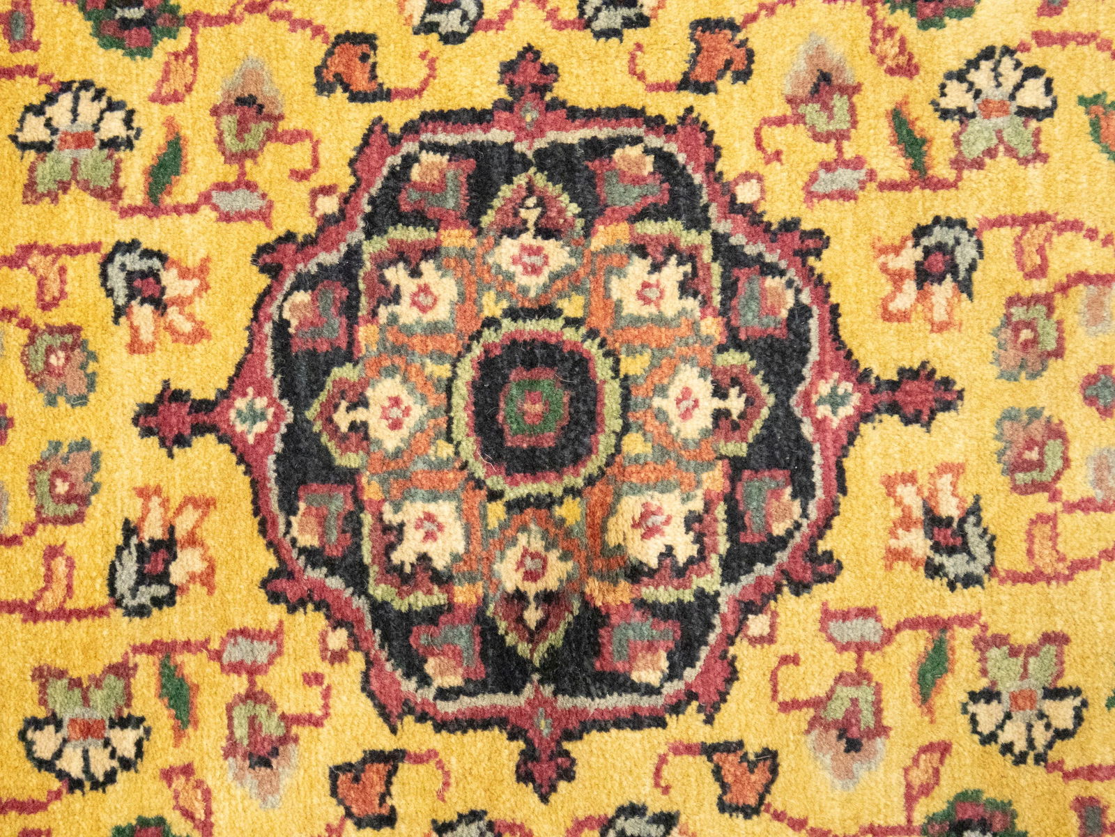 Golden Beige Floral 2'6X12 Oushak Oriental Runner Rug - 7