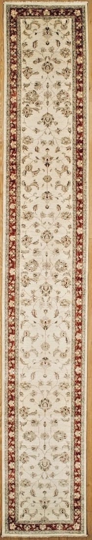 Hand Knotted Peshawar Runner Ivory Red Wool Oriental Area Rug 2'9" x 17'8": Title:Hand Knotted Peshawar Runner Ivory Red Wool Oriental Area Rug 2'9" x 17'8" Description:• Rug Number: 81104 • Country of Origin: Pakistan • Style, Design: Peshawar, Floral, Trad