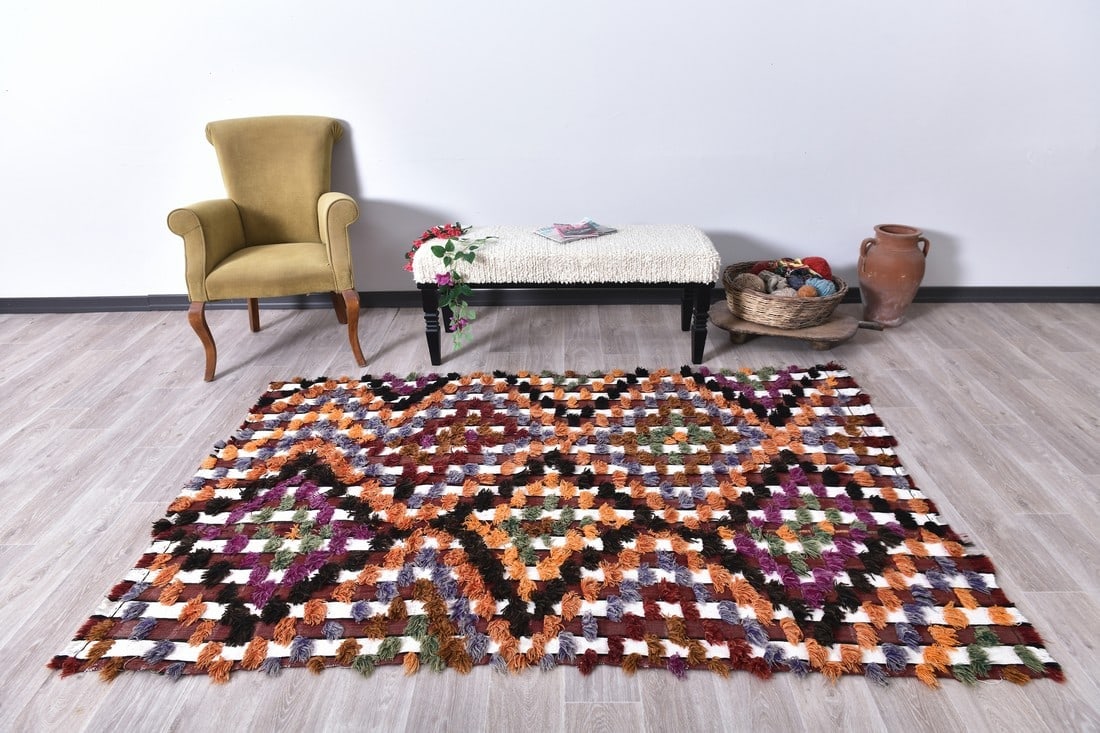 4'11'' x 7'4'' Tulu Filikli Kilim Rug - 241473 (1 of 14)