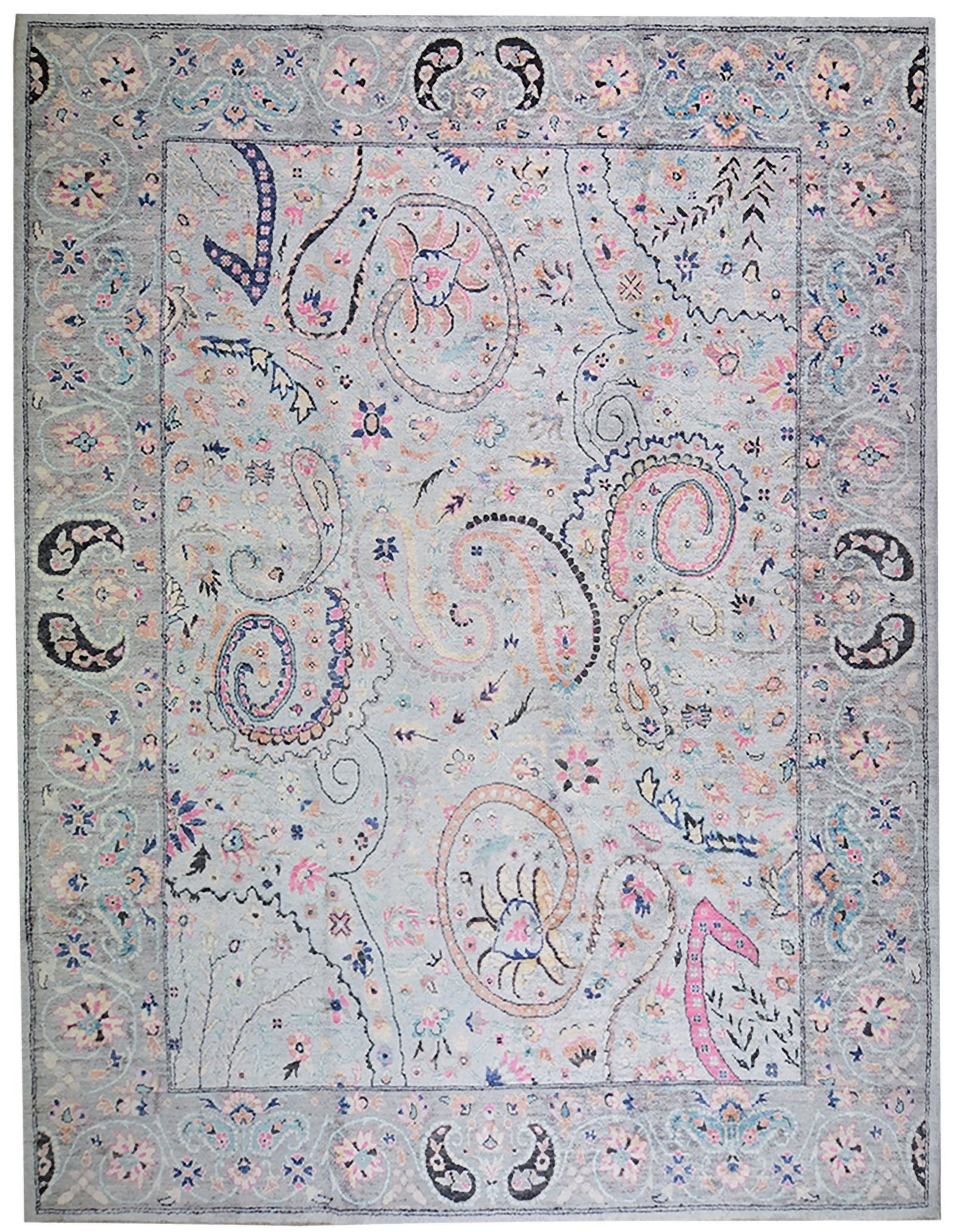 HAND KNOTTED WOOL OUSHAK RUG: Title: HAND KNOTTED WOOL OUSHAK RUG Dimensions: 10'3X13'5 Age: VINTAGE Origin: TURKISH Reserve: $5,250.00 Shipping: Domestic: Shipping rates are determined by destination International: Fore