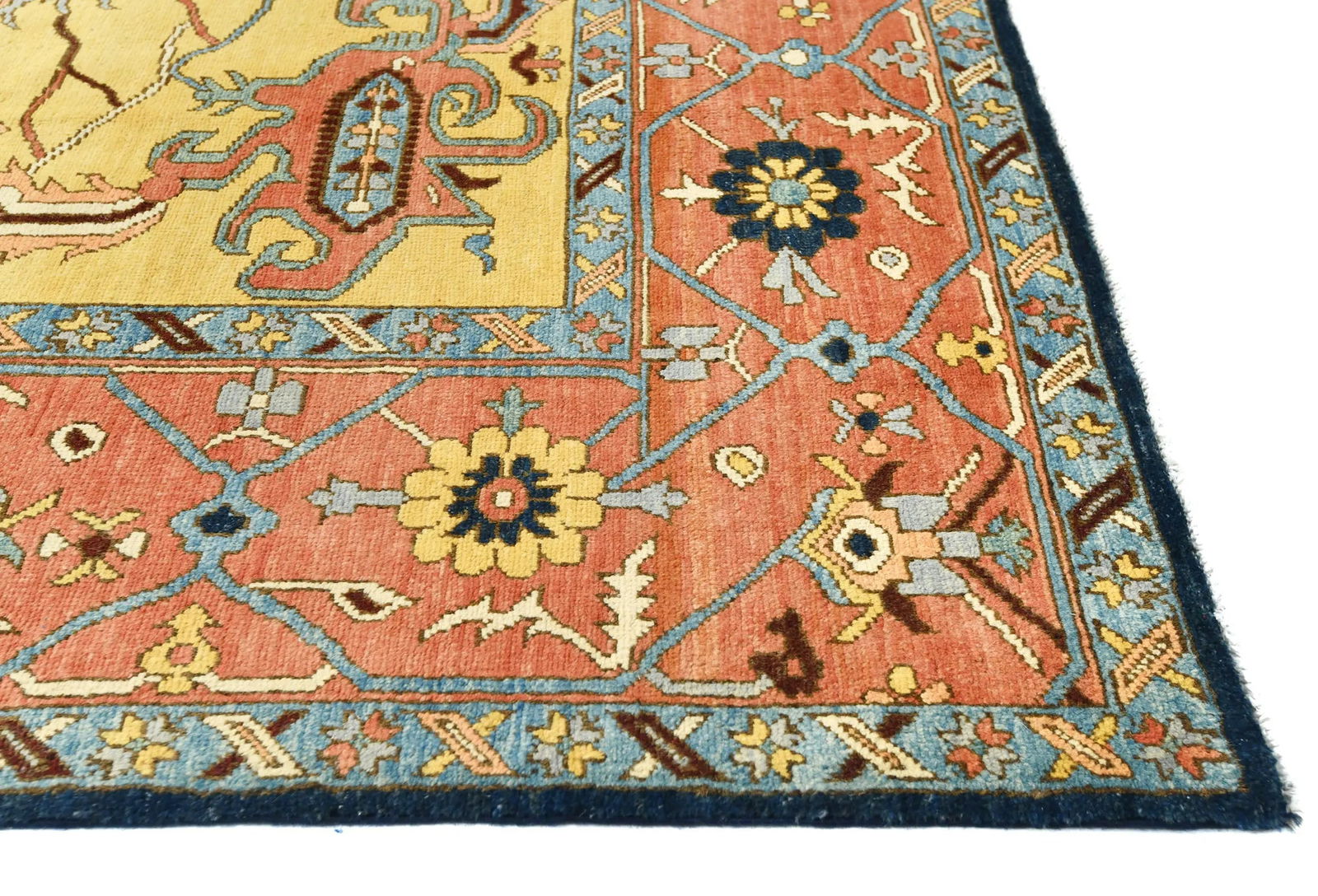 Navy Geometric 8X10 Heriz Serapi Oriental Rug - 8