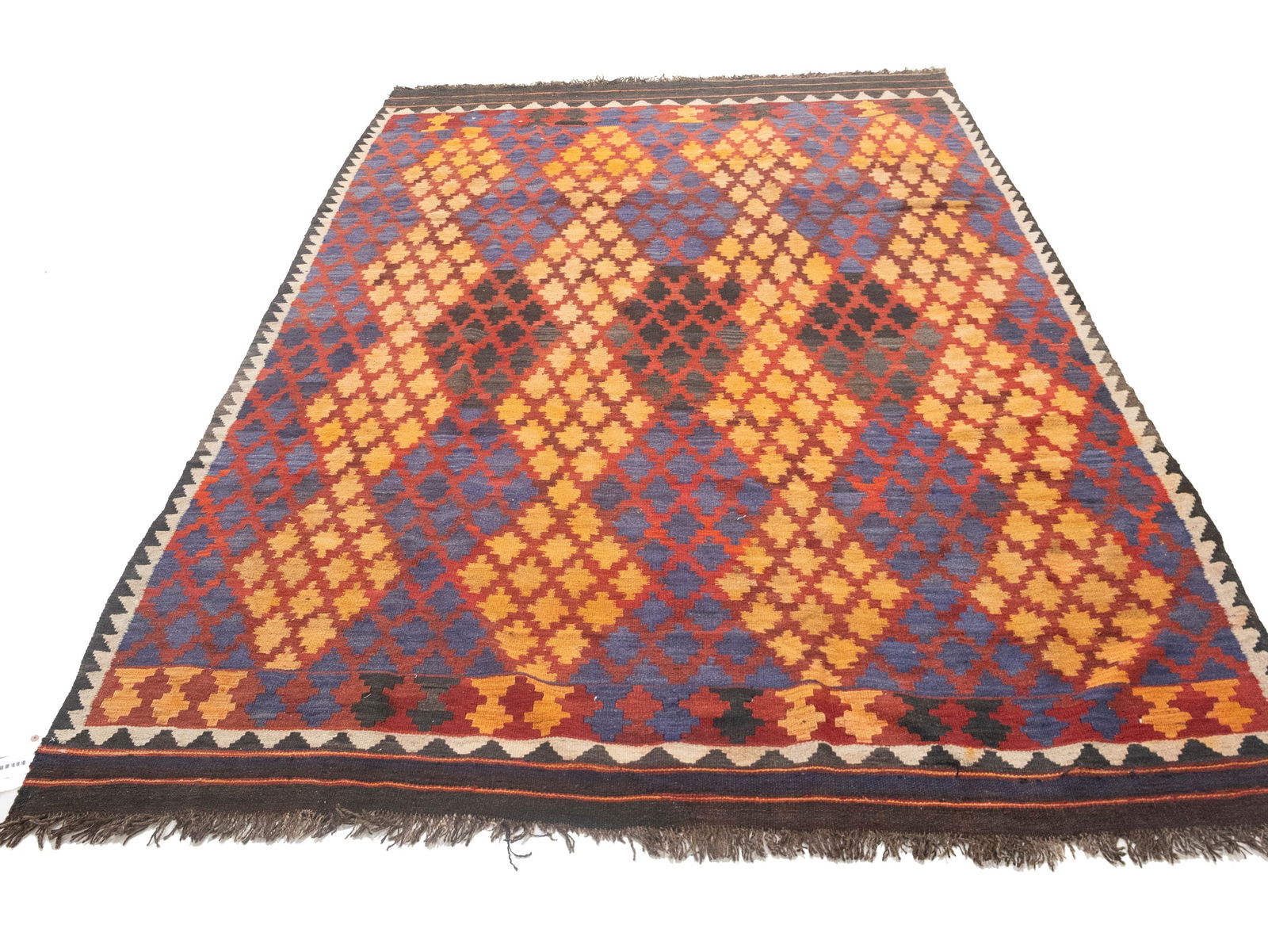 Multicolored Geometric Tribal 6'6X9'9 Kilim Afghan Oriental Rug - 2