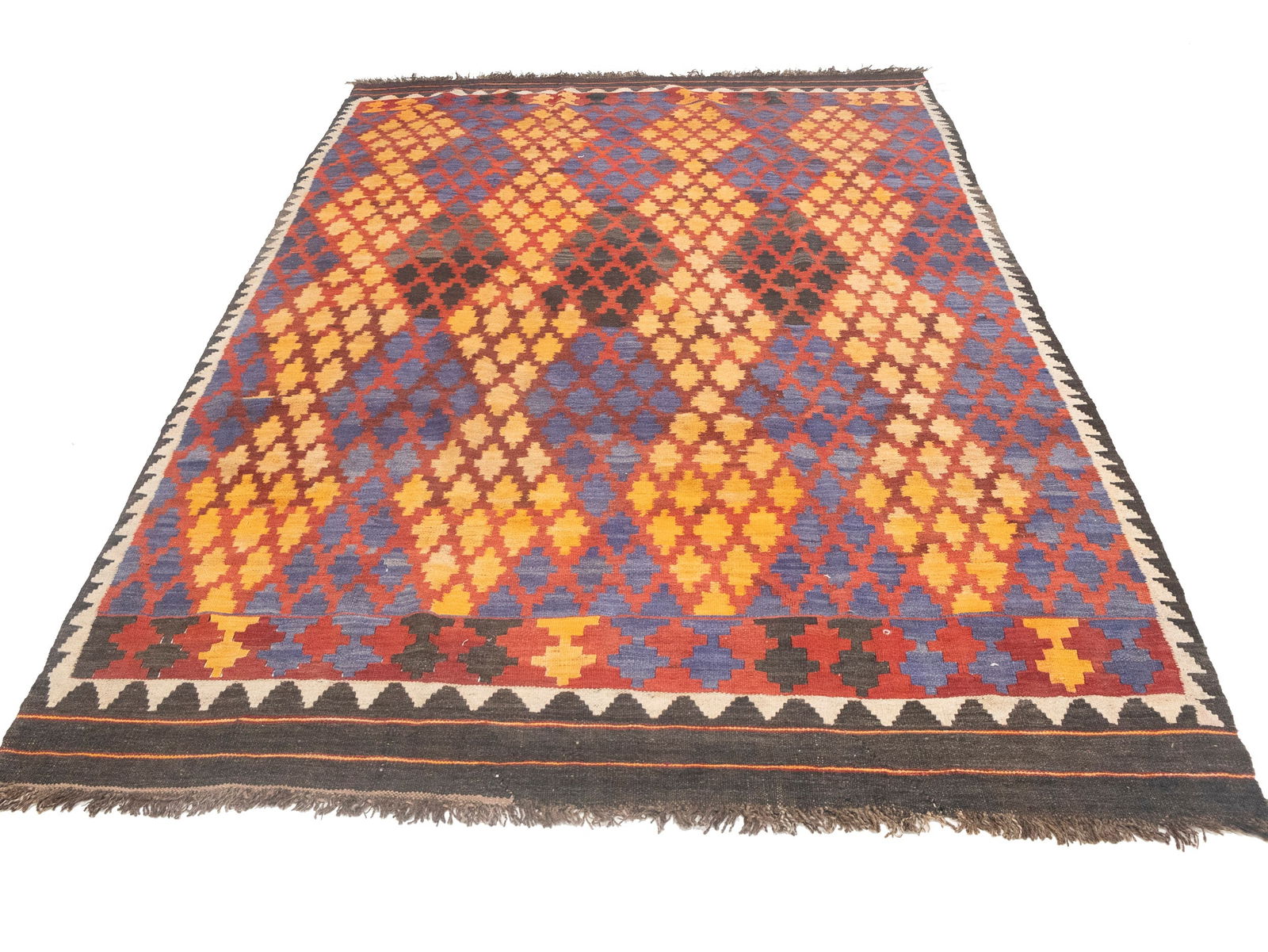 Multicolored Geometric Tribal 6'6X9'9 Kilim Afghan Oriental Rug - 5