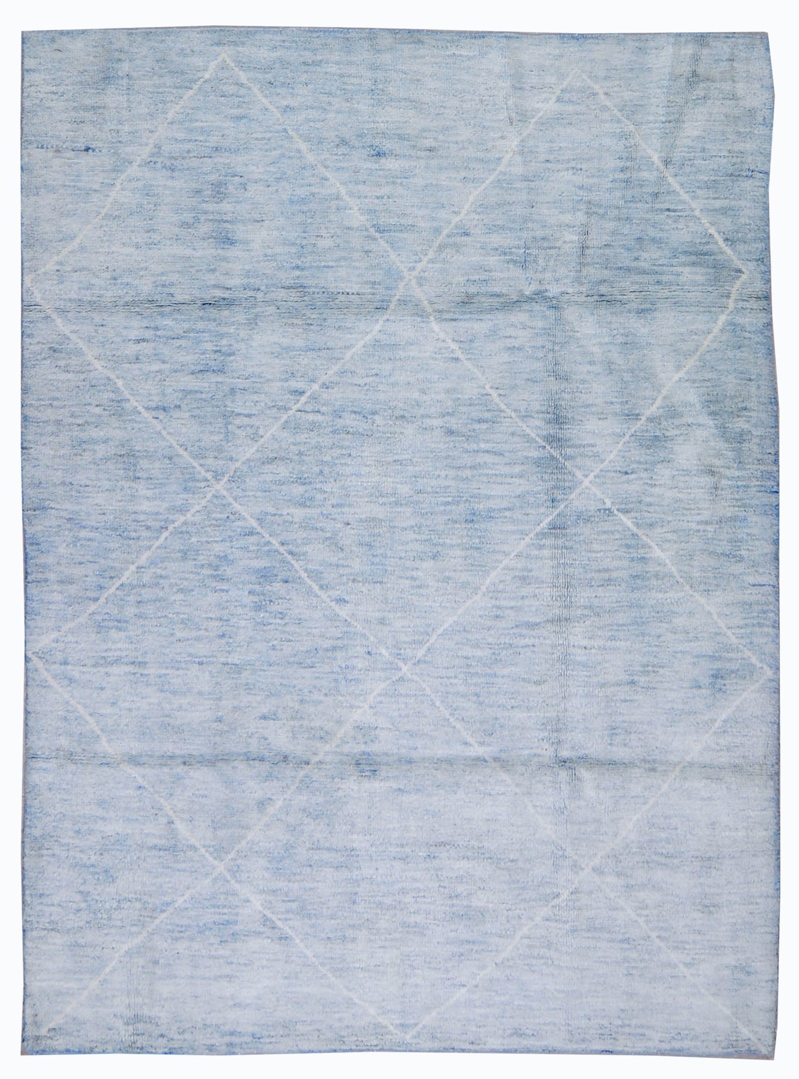 HAND KNOTTED WOOL MOROCCAN RUG: Title: HAND KNOTTED WOOL MOROCCAN RUG Dimensions: 5'8X7'10 Age: NEW Origin: MOROCCAN Reserve: $1,750.00 Shipping: Domestic: Shipping rates are determined by destination International: Foreig