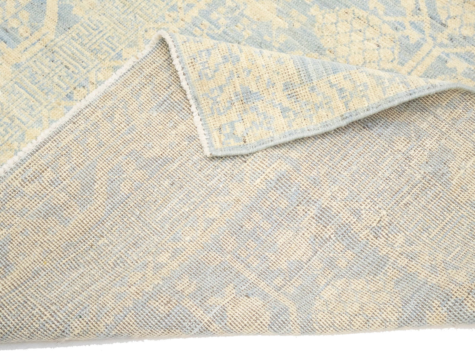 Beige Floral Khotan 4X6 Oushak Oriental Rug - 12