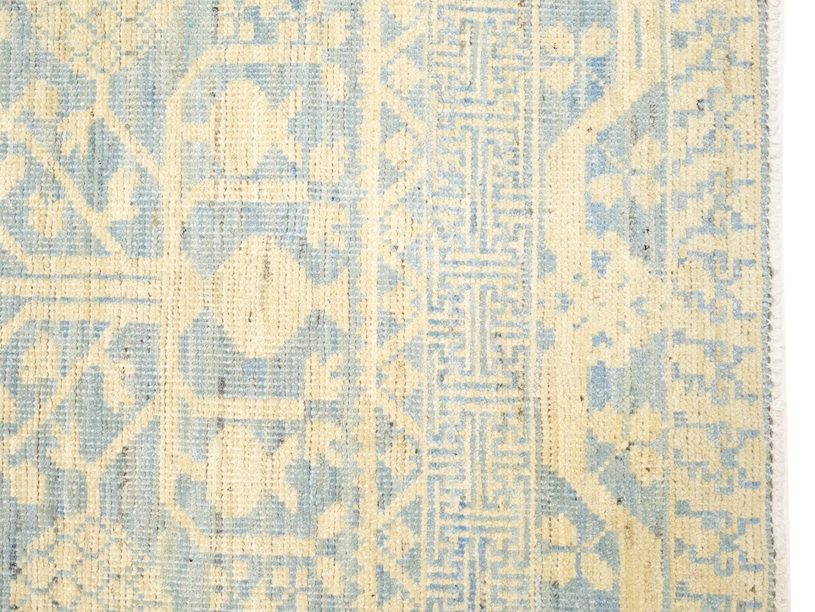 Beige Floral Khotan 4X6 Oushak Oriental Rug - 9