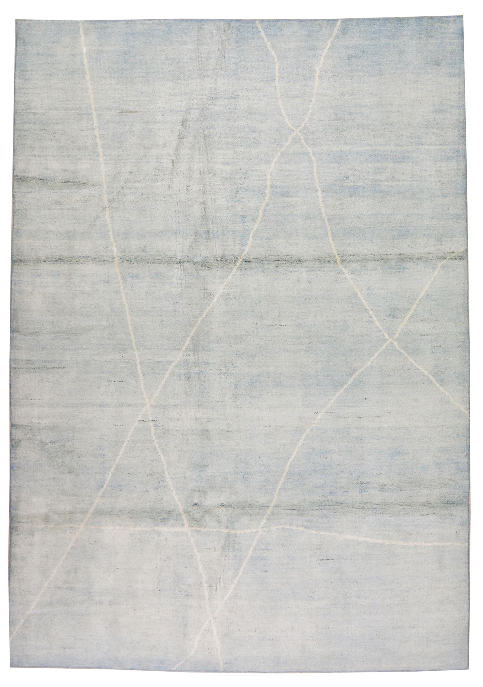 HAND KNOTTED WOOL MOROCCAN RUG: Title: HAND KNOTTED WOOL MOROCCAN RUG Dimensions: 6'8X9'8 Age: NEW Origin: MOROCCAN Reserve: $1,750.00 Shipping: Domestic: Shipping rates are determined by destination International: Foreign