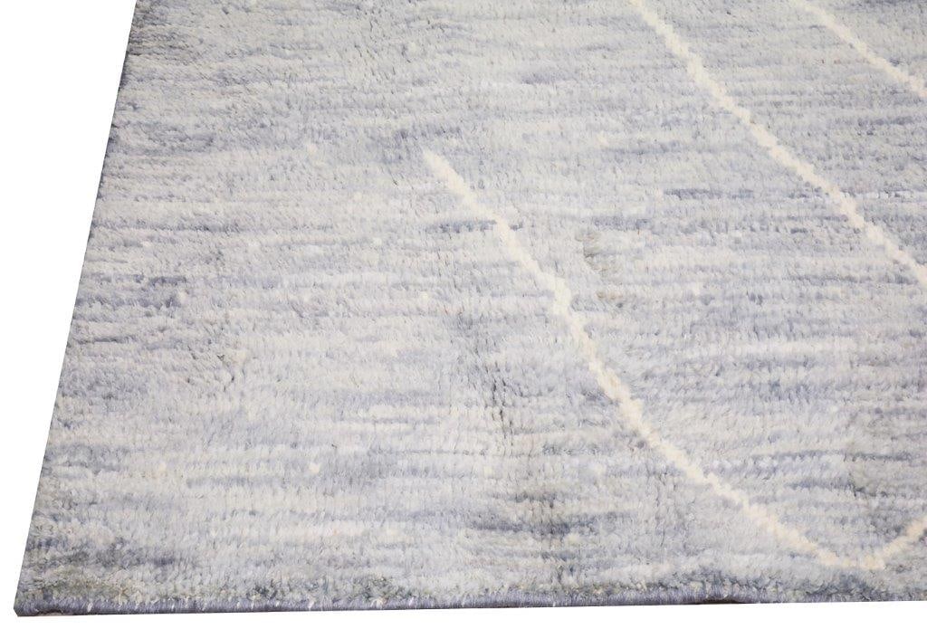 HAND KNOTTED WOOL MOROCCAN RUG - 3