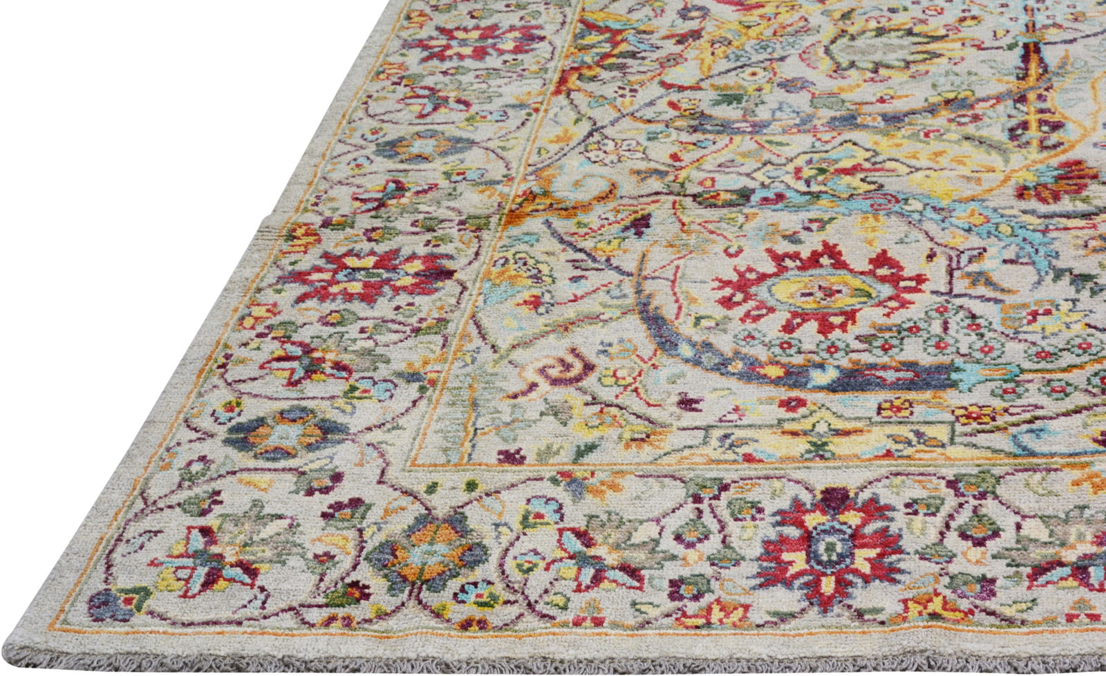 HAND KNOTTED WOOL OUSHAK RUG - 4