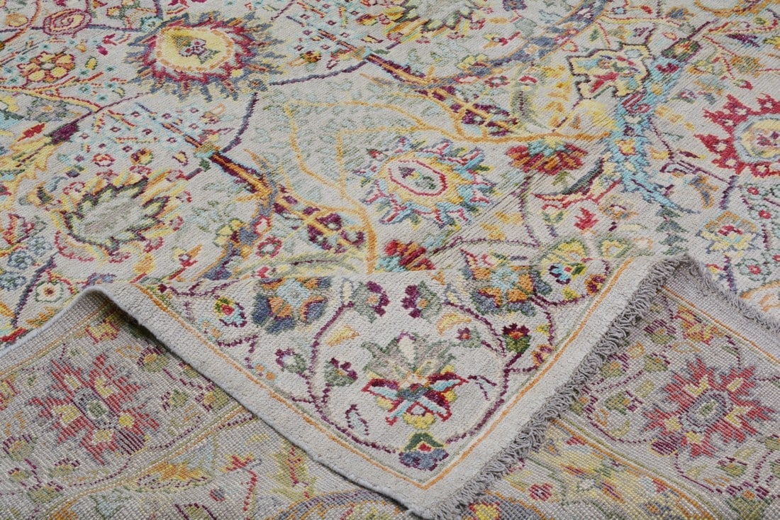 HAND KNOTTED WOOL OUSHAK RUG - 6