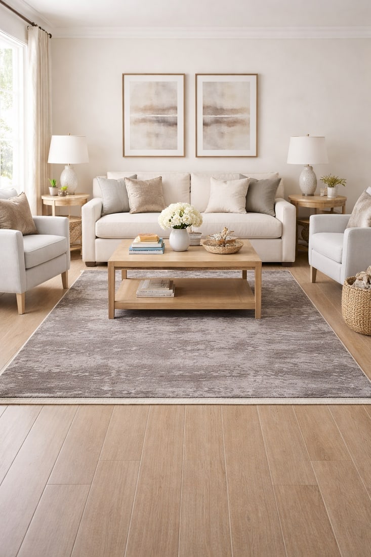 Warm Stone Abstract 5X8 Modern Oriental Rug - 2