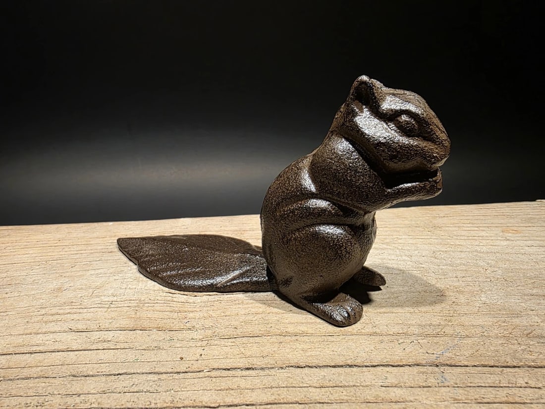 Cast Iron Squirrel Door Stop Wedge - 8