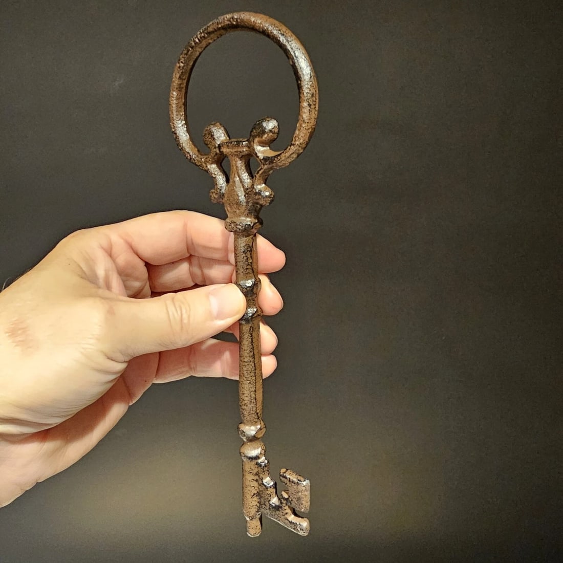 Cast Iron Large Ornate Skeleton Key - 4