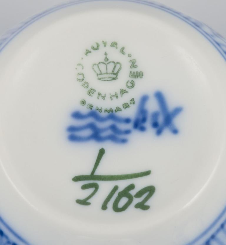 Royal Copenhagen Blue Fluted Plain. A set of five coffee cups with saucers. - 9