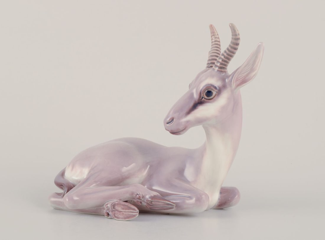 Dahl Jensen porcelain figurine of antelope. (1 of 7)
