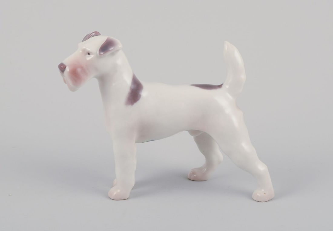 Bing & Grondahl, two porcelain figurines of terriers. 1920s/30s - 6
