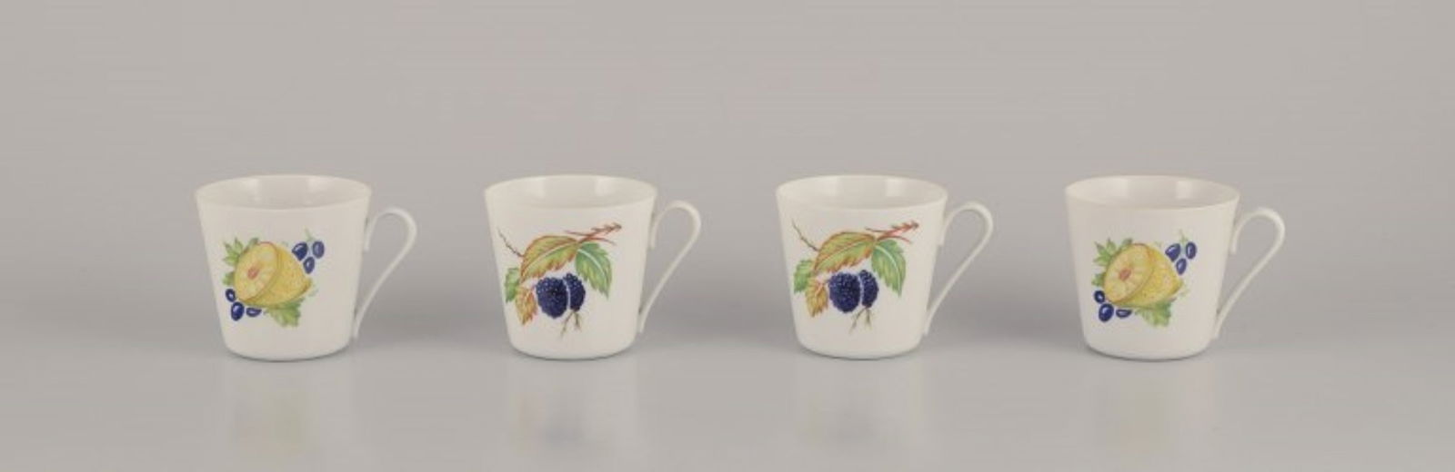 Danild/Lyngby, Denmark. "Picnic". Four porcelain coffee cups. 1960s/1970s. (1 of 6)