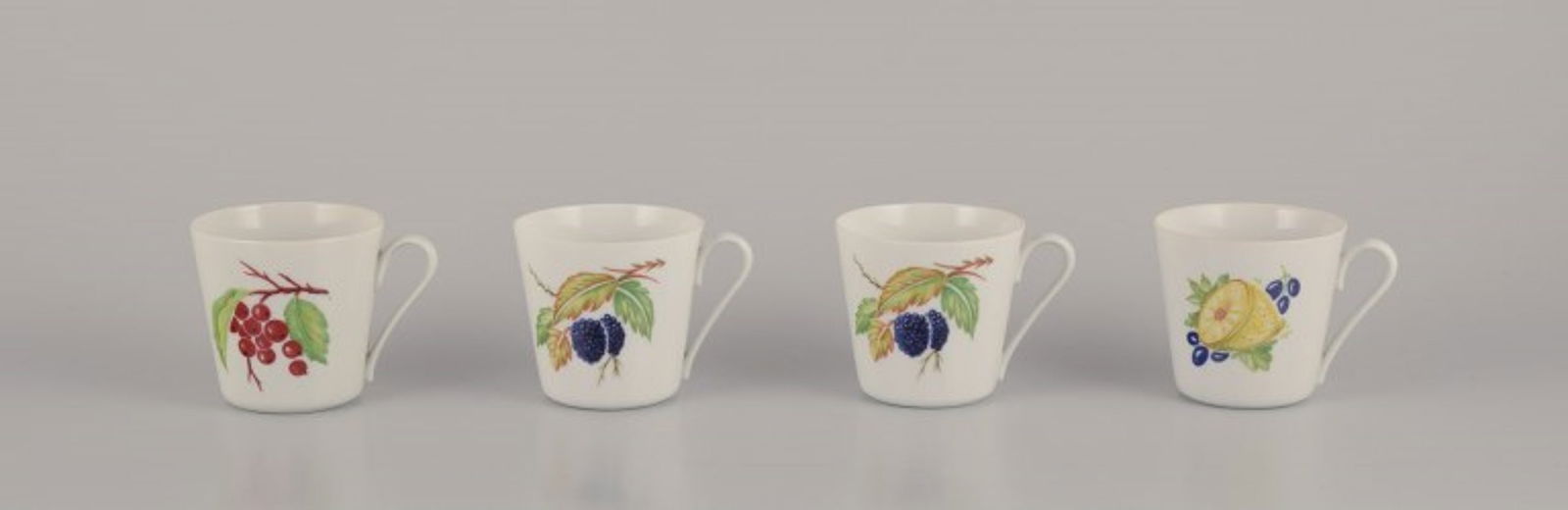 Danild/Lyngby, Denmark. "Picnic". Four porcelain coffee cups. 1960s/1970s. (1 of 8)