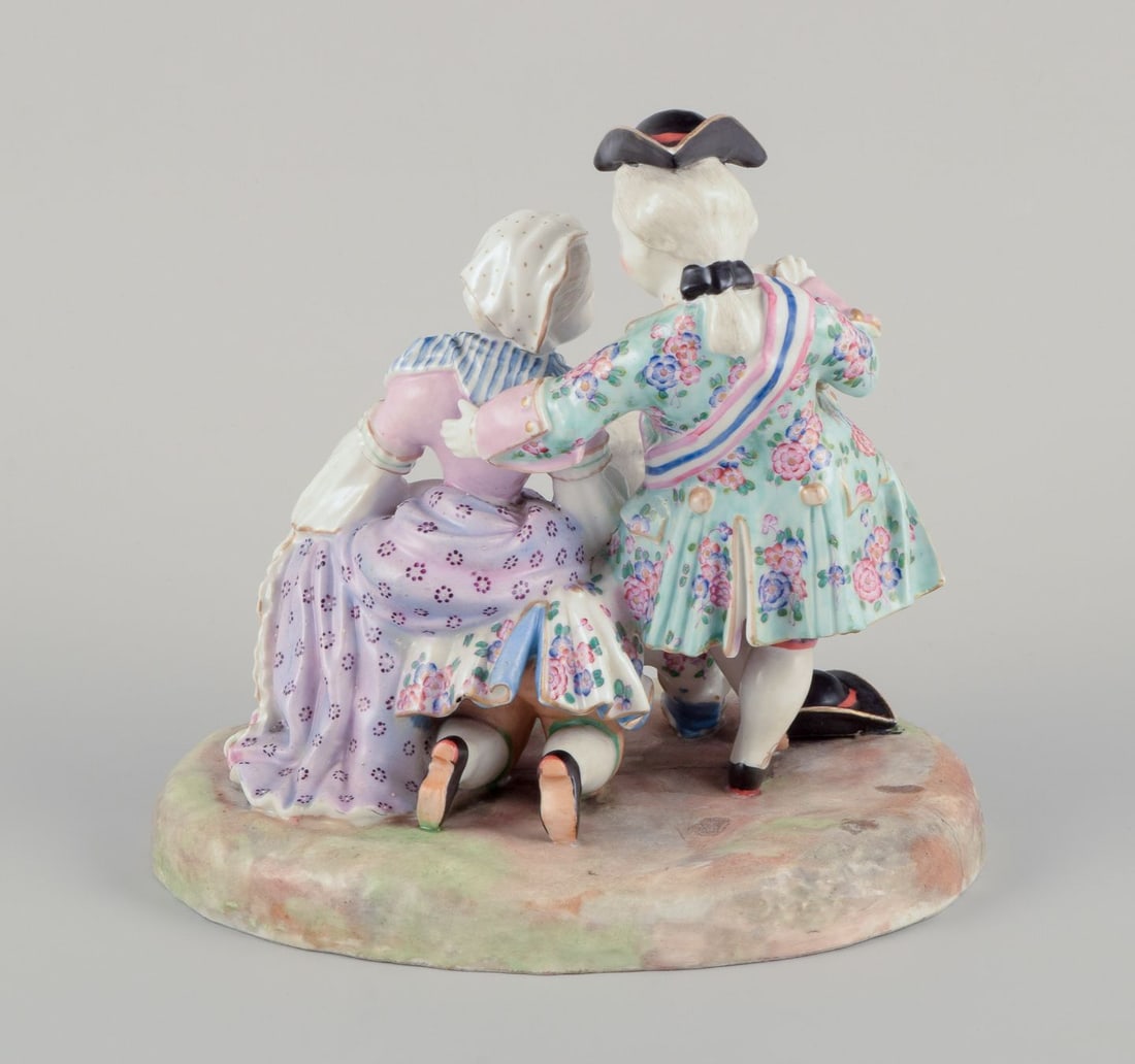 Meissen. Large and impressive porcelain group of noble figures. Gallant scene - 3