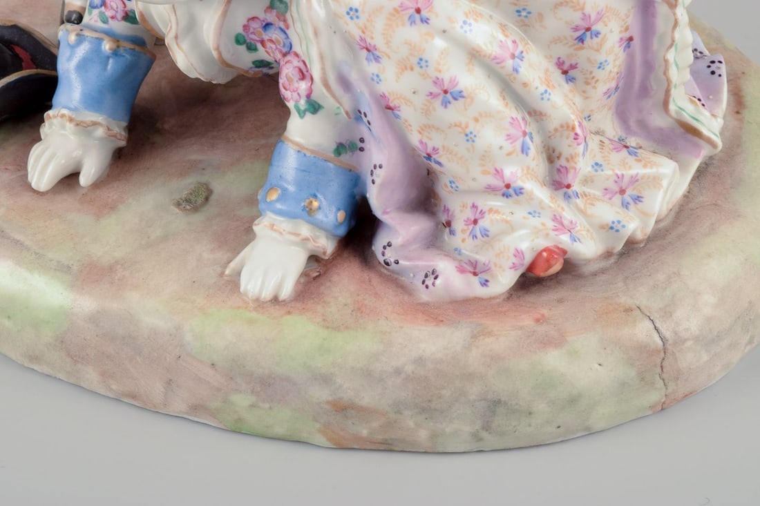 Meissen. Large and impressive porcelain group of noble figures. Gallant scene - 7