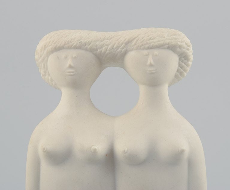 Stig Lindberg for Gustavsberg, Parian 2 - The Twins, figure in biscuit porcelain. - 6