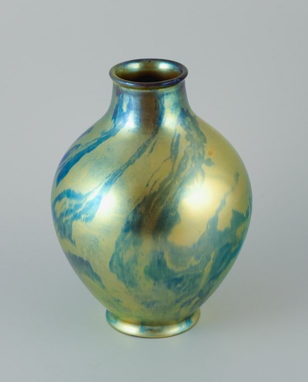 Zsolnay, large ceramic vase, beautiful eusin glaze. (1 of 5)