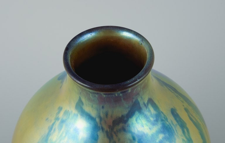 Zsolnay, large ceramic vase, beautiful eusin glaze. - 4