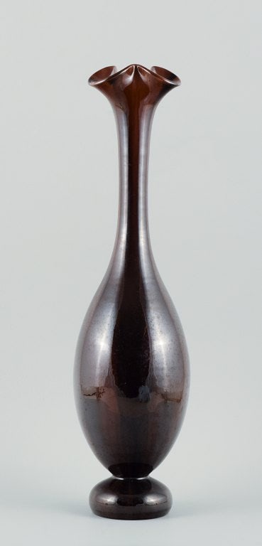 Jerome Massier (1850-1916), Vallauris, colossal French ceramic vase with glaze in shades of brown. (1 of 5)