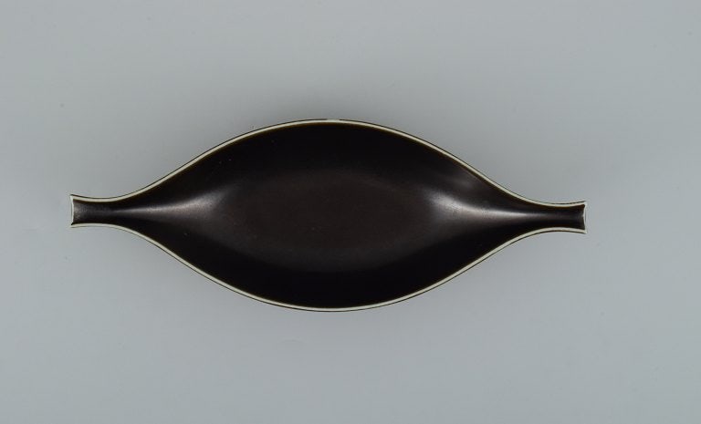 Stig Lindberg for Gustavsberg. "Pungo" ceramic bowl in black glaze. - 3