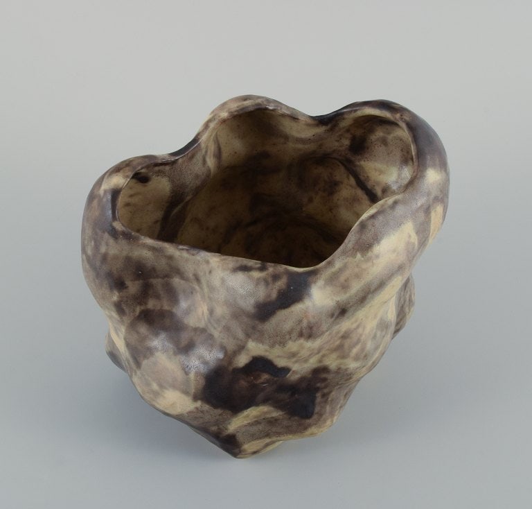 Christina Muff, Danish contemporary ceramicist (b. 1971). Unique stoneware vase with cream/black - 6