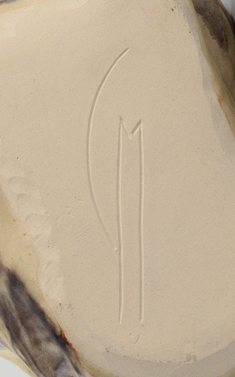 Christina Muff, Danish contemporary ceramicist (b. 1971). Unique stoneware vase with cream/black - 7