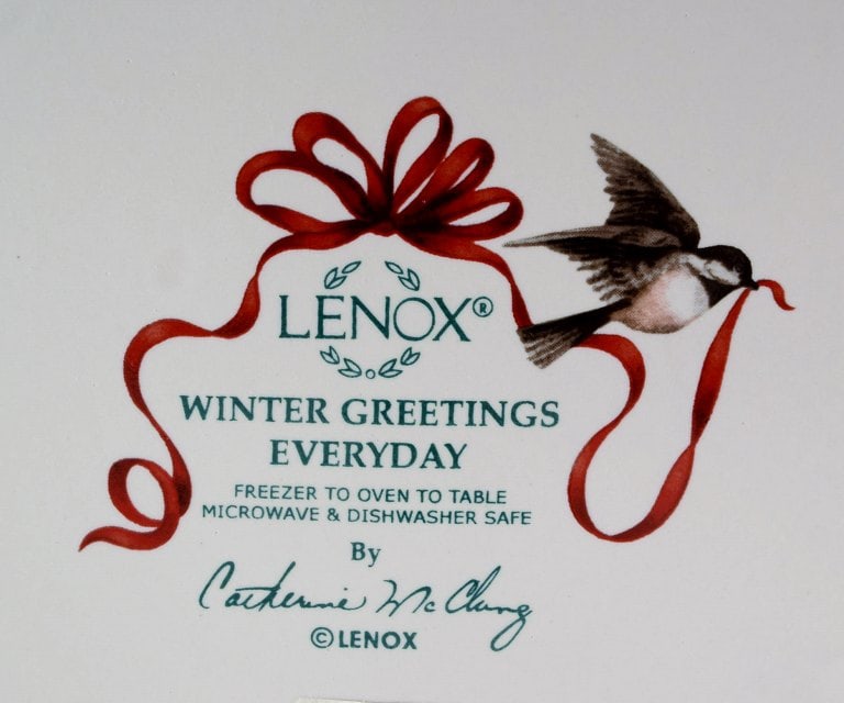 Catherine McClung for Lenox. "Winter greetings everyday". Two large bowls in glazed stoneware - 4