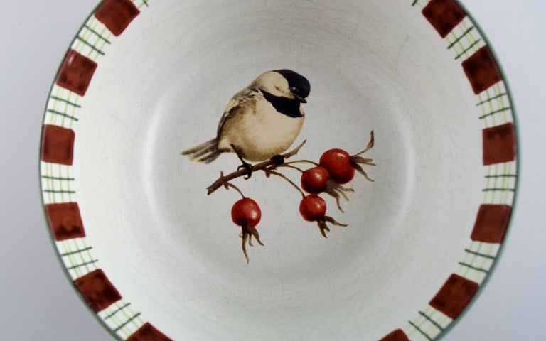 Catherine McClung for Lenox. "Winter greetings everyday". Six bowls in glazed stoneware decorated - 4