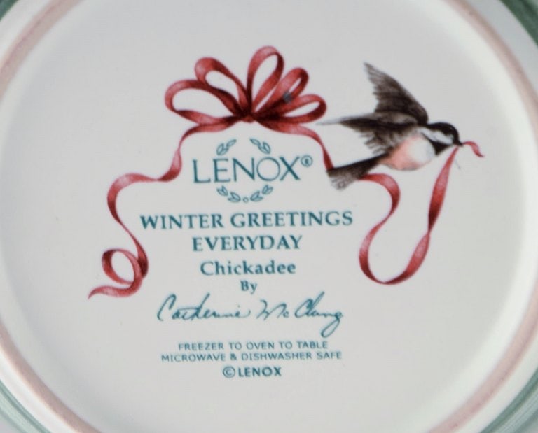 Catherine McClung for Lenox. "Winter greetings everyday". Six bowls in glazed stoneware decorated - 6