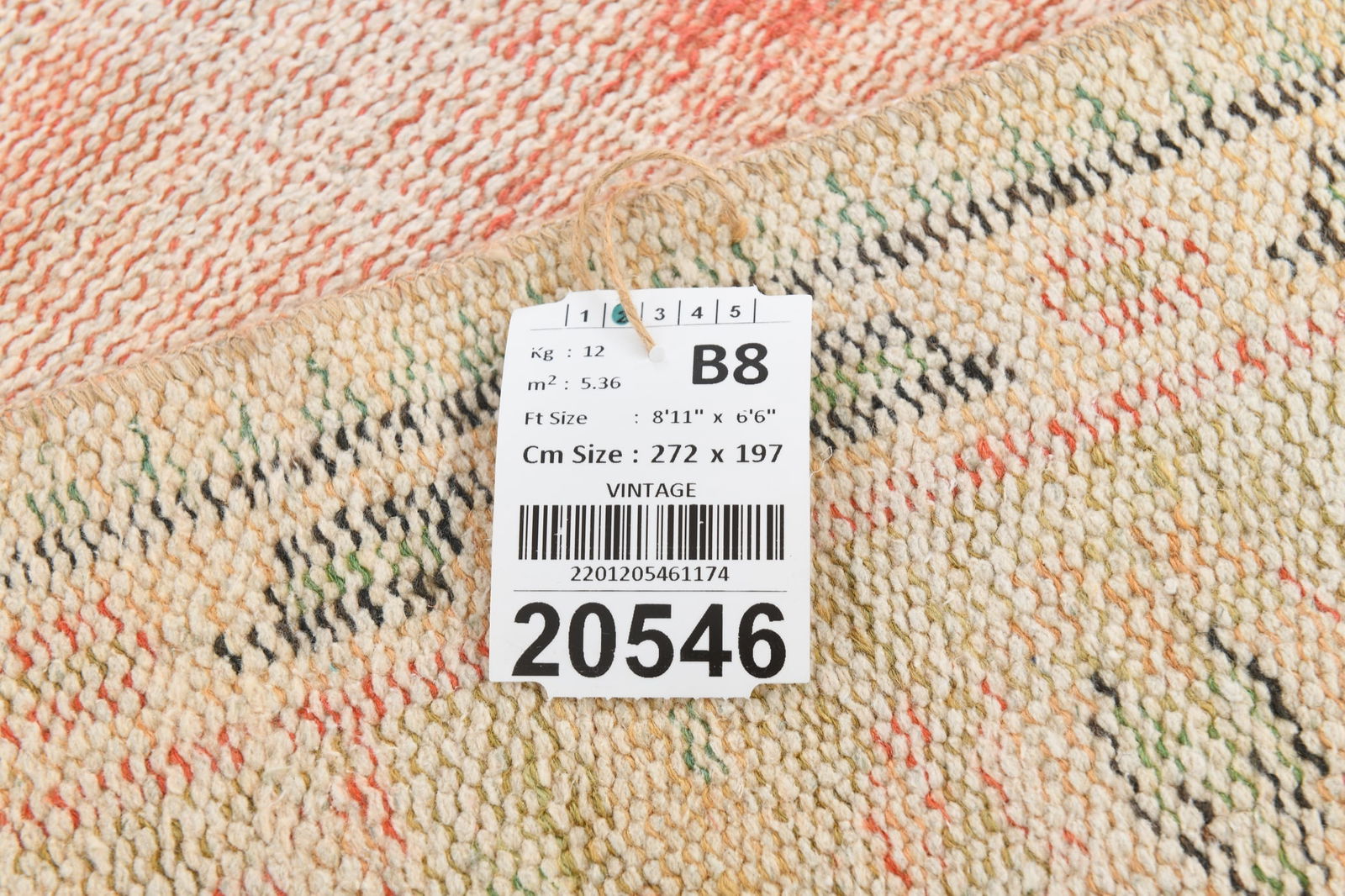 6'5'' x 8'11'' Handmade Vintage Wool Rug - 20546 - 20