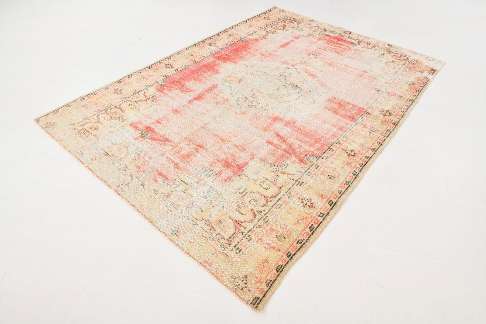 6'5'' x 8'11'' Handmade Vintage Wool Rug - 20546 - 4