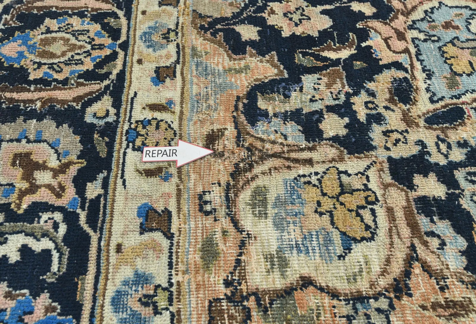 Semi Antique Muted Light Salmon Floral 8X11 Distressed Vintage Oriental Rug - 6