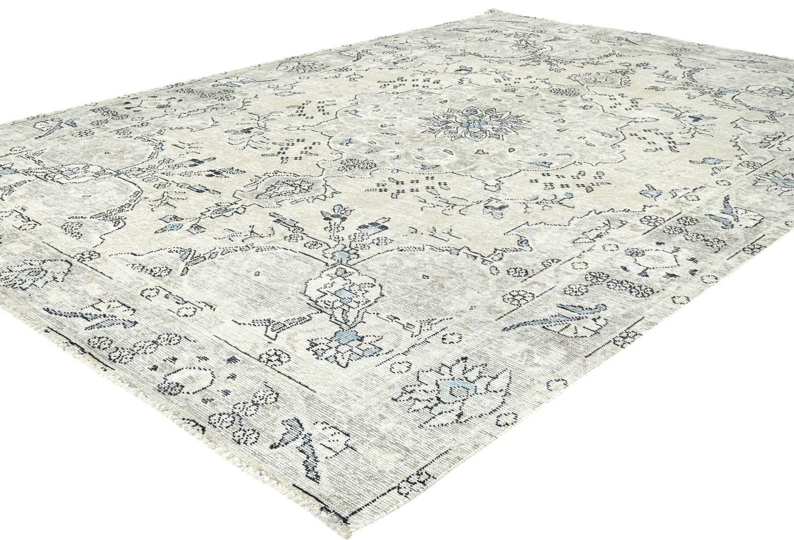 Antique Floral Traditional 6'5X9'2 Distressed Vintage Oriental Rug - 3