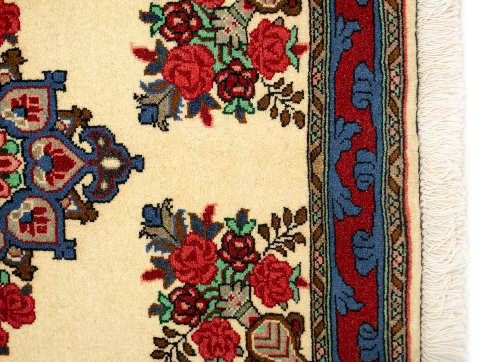 Vintage Cream Floral Tribal 2X3 Bidjar Persian Rug - 8