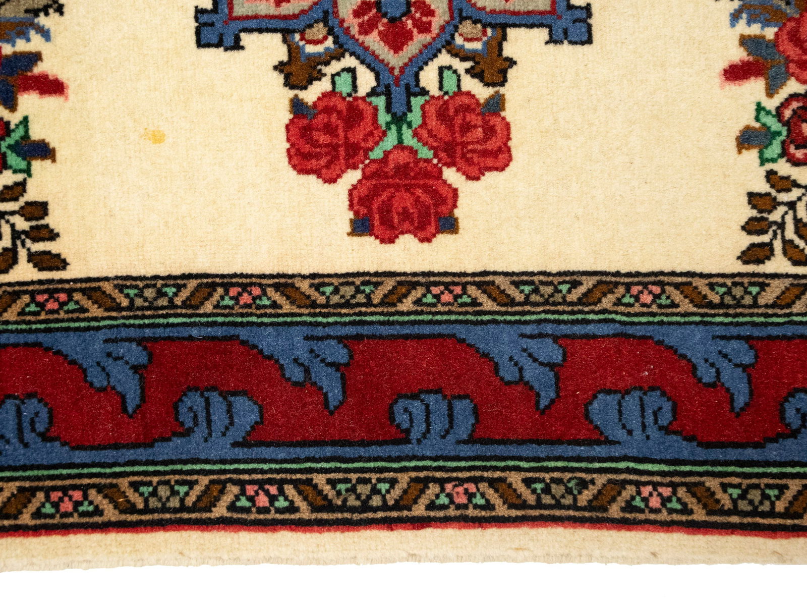 Vintage Cream Floral Tribal 2X3 Bidjar Persian Rug - 9