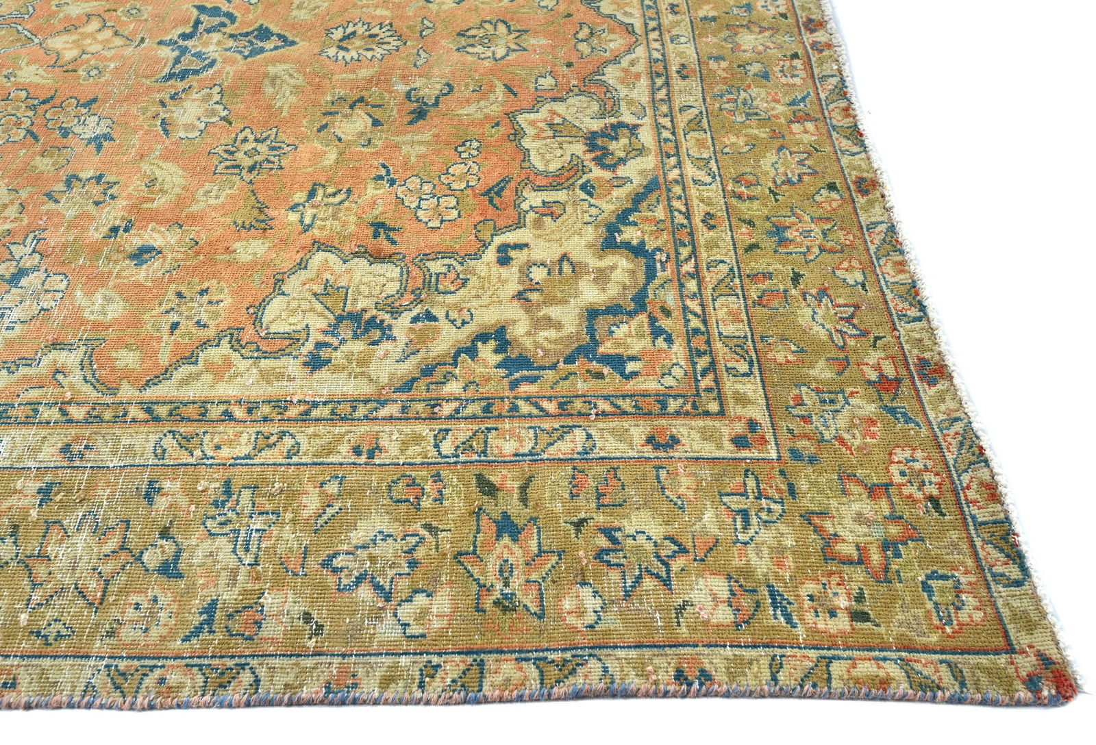 Semi Antique Floral Traditional 6X9 Distressed Vintage Oriental Rug - 8