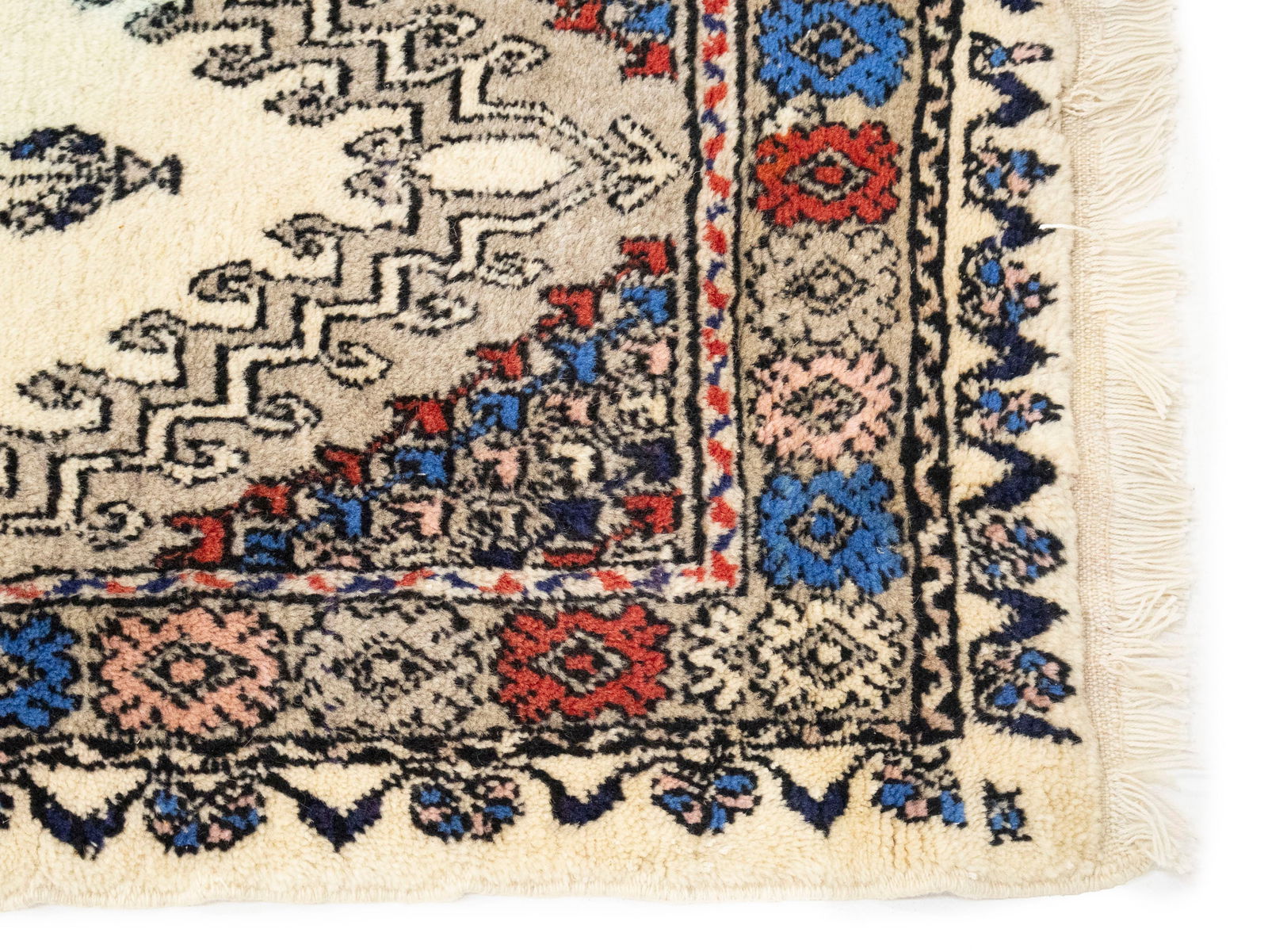 Vintage Cream Pictorial Tribal 2X11 Oriental Runner Rug - 8