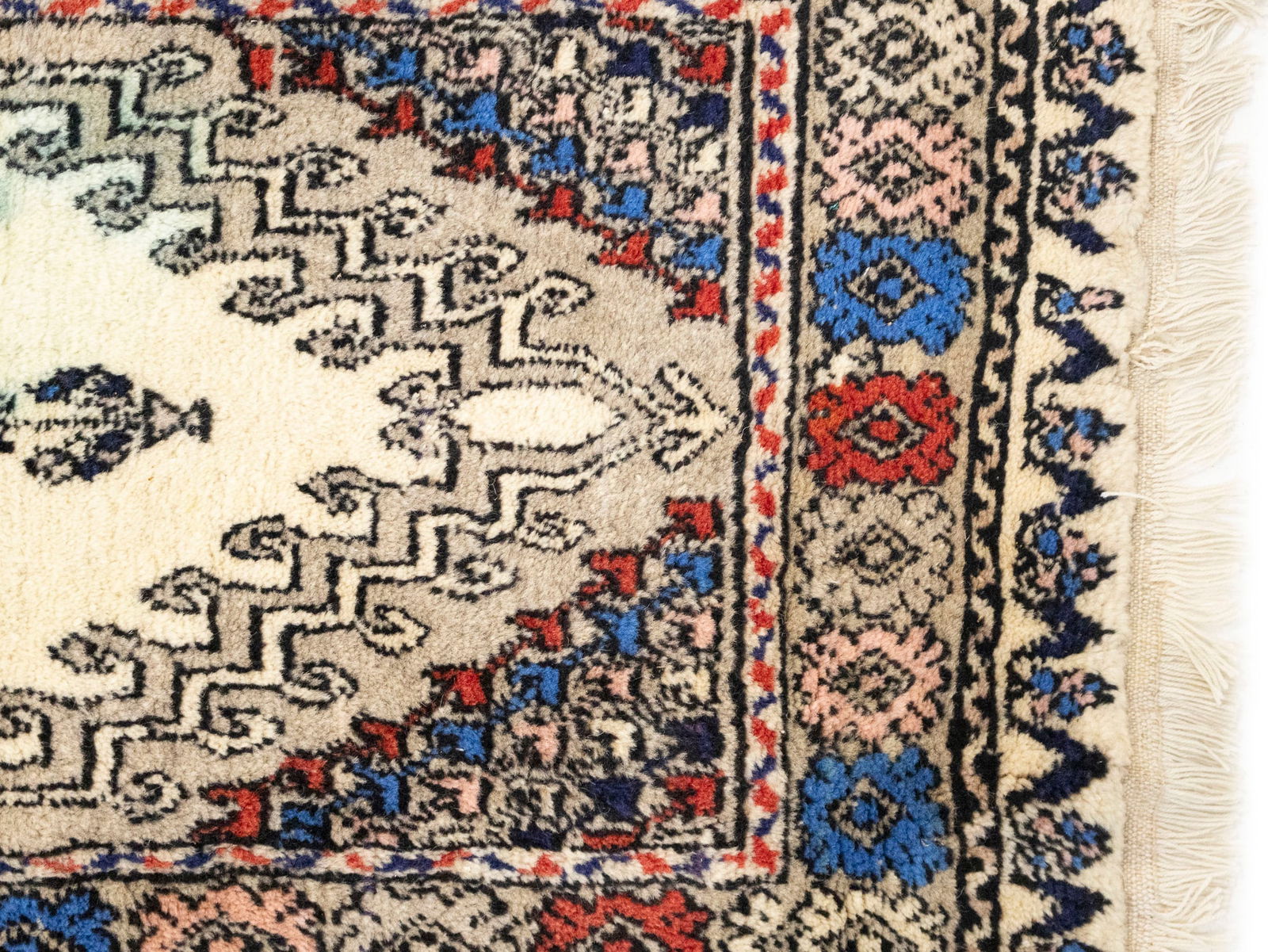 Vintage Cream Pictorial Tribal 2X11 Oriental Runner Rug - 9